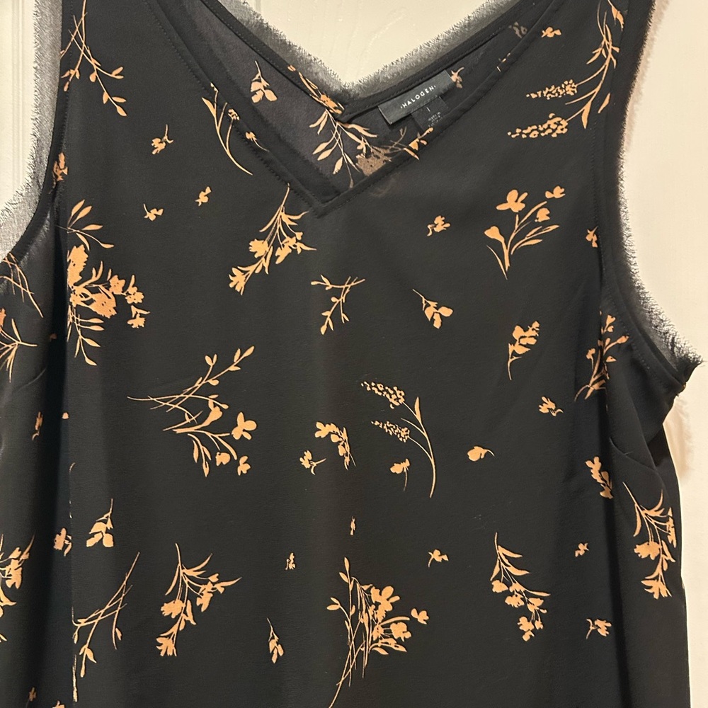 Black Floral Sleeveless Top